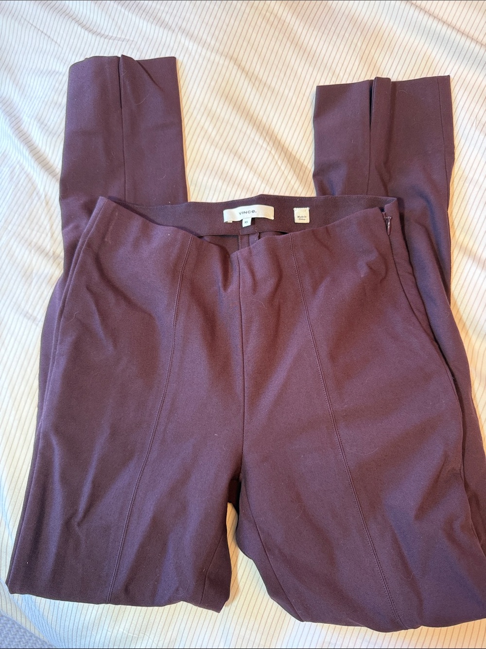 Vince Dark Plum Straight-Leg Pants